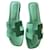 Oran Hermès Sandals Green Leather  ref.794768