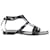 Flache Sandalen mit T-Riemen von Saint Laurent aus schwarzem Leder  ref.795737