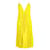 Haider Ackermann Gesmoktes Kleid mit V-Ausschnitt aus gelbem Polyester  ref.795891