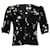 Blusa reformation manga bufante com estampa floral em algodão preto  ref.795919