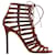 Gianvito Rossi Lace Up Caged Gladiator Heel Red Dark red Suede  ref.796386