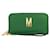 Geldbörse aus Leder mit Reißverschluss und Moschino-Logo Grün Kalbähnliches Kalb  ref.796538