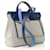 Herbag Hermès Ihre Tasche Blau Grau Leder Baumwolle  ref.797078