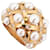 VINTAGE BAGUE CHANEL BAROQUE T50 OR JAUNE 18K PERLES & DIAMANTS DIAMONDS RING Doré  ref.797169