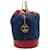 BOLSO MOCHILA VINTAGE CHANEL EN DENIM Y PIEL ROJA LOGO CC BOLSO MOCHILA Azul Cuero  ref.797171