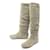CHAUSSURES CHRISTIAN DIOR BOTTES LADY CANNAGE 37 EN DAIM TAUPE SUEDE BOOTS  ref.797293