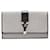 Yves Saint Laurent Chyc-Clutch-Tasche 265701 Silber Leder Baumwolle  ref.798185