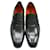 Santoni Black Leather Elongated Loafers  ref.799459