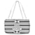 Timeless Chanel 2019 venise biarittz black and white canvas medium flap bag Shoulder Bag Silver hardware Cloth  ref.799544