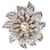 Chanel 05a 2005 Fall Crystal Flower Pin Brooch Silver Metal with Center Pearl Silver hardware  ref.799559