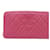 Chanel Reißverschluss um Brieftasche Pink Leder  ref.799924