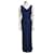 Vera Wang Vestido de gala drapeado de jersey de rayón Azul Poliéster Rayo  ref.801728