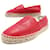 NEUF CHAUSSURES CHANEL LOGO CC G29762 ESPADRILLES 35 CUIR LEATHER SHOES Rouge  ref.801985