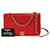 Chanel Full Flap Bag Small Red Lambskin Gold Leather  ref.803010