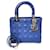 Dior Lady Dior Medium Blue Cannage Quilted Leather Silver  ref.803354