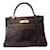Hermès Hermes Bag Kelly 32 EBONY Genarbtes Kalbsleder Braun Gold hardware  ref.803886
