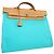 Hermès Herbag Tela Blu e Marrone Zip MM - vista 2