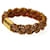 Swarovski Orange Red Crystals  Brown Leather Braided Bracelet Metal  ref.805315
