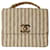 Bolso de mano Chanel vintage en algodón a rayas Beige Lienzo  ref.805854