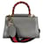 Gucci Bamboo Nymphaea shoulder bag in gray leather Grey  ref.805928