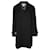 Autre Marque Manteau noir avec garnitures en cuir Laine  ref.806536