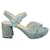Prada Light Blue Suede Block Heel Sandals Leather  ref.806571