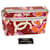 CHANEL Pochette Toile Enduite Rouge Blanc Orange CC Auth bs4052  ref.807341