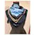 Sciarpa Chanel in seta blu navy  - vista 6