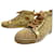 NEW CHRISTIAN LOUBOUTIN LOUIS STRASS SHOES 42.5 PYTHON SHOES SNEAKERS Golden Exotic leather  ref.808083