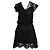 Anna Sui Vestido hasta la rodilla de encaje negro con vestido interior