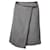Dkny Grey Wool / Cashmere Wrap Around Skirt with Leather Trim  ref.815732