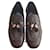 Louis Vuitton Flats Brown Leather Cloth  ref.816791