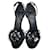 Prada Tacones adornados con piel y lentejuelas Negro Satén  ref.817058