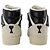 Ami Paris Baskets montantes ADC en cuir blanc et noir - vue 3