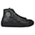 Hohe Sneakers mit La Greca-Print von Versace Schwarz Leder  ref.818474