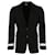 Veste ajustée en laine à revers en cuir Burberry Noir  ref.818771