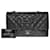 Bolso mediano Chanel Timeless con solapa forrada en piel acolchada gris antracita metalizada Cuero  ref.819048