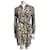 Diane Von Furstenberg DvF Prita Vestido camisa com estampa animal print e cinto Marrom Multicor Seda  ref.821324