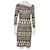 Diane Von Furstenberg DvF Victorio Kleid aus Seidenjersey mit Muster Schwarz Beige  ref.821348