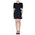 Vestido Carven de lã azul com cinto e pérolas pretas - vista 2