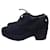 Zapatos Oxford con plataforma de encaje CC de ante negro de Chanel Suecia  ref.821945