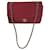Chanel Vintage rote Lammleder gesteppte mittelgefütterte Überschlagtasche 26cm 1 Serie Gold hardware Lammfell  ref.823055