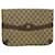 GUCCI GG Canvas Clutch Bag PVC Leather Beige Auth tb478  ref.823135
