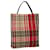 BURBERRY Nova Check Tote Bag Nylon Red Auth cl394 Rouge  ref.823148