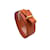 Hermès Hermes Vintage Bracelet large en cuir orange Boucle en métal doré  ref.823723