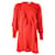 Ganni Vestido de bolinhas com babados em viscose vermelha Vermelho Fibra de celulose  ref.826352