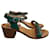 CHANEL  Sandals T.eu 38 Leather Green  ref.827742