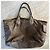 Sac Cabas Maliparmi en Cuir Écru Argenté Marron clair - vue 2