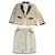 Chanel Falda elegante Negro Dorado Tweed Satén  ref.828185