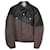 Bottega Veneta Blouson Two-Tone Jacket in Black Leather and Brown Cotton  ref.828778